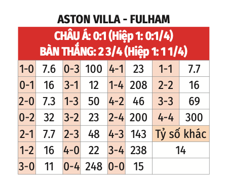 Aston Villa vs Fulham