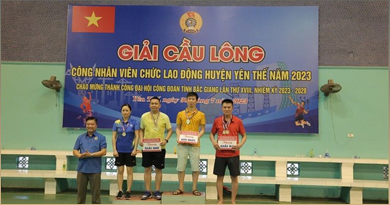 Giải cầu lông công nhân viên chức lao động năm 2023 tại huyện Yên Thế, Bắc Giang - -1527336354