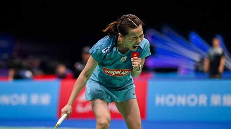 Nguyễn Thuỳ Linh đánh bại Carolina Marin tại giải cầu lông Trung Quốc Masters 2023 - -828108222